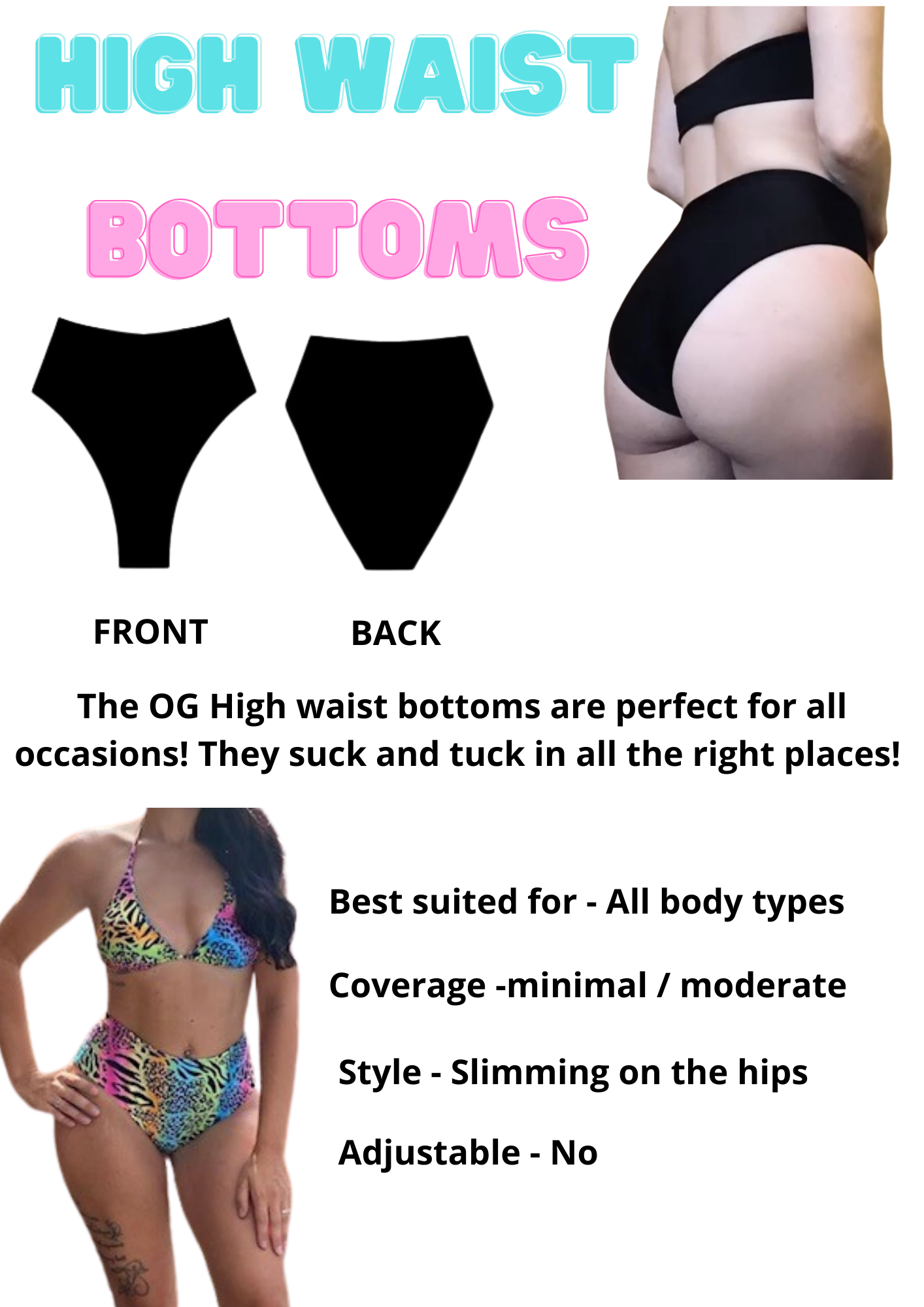 High Waist Cheeky Bottoms